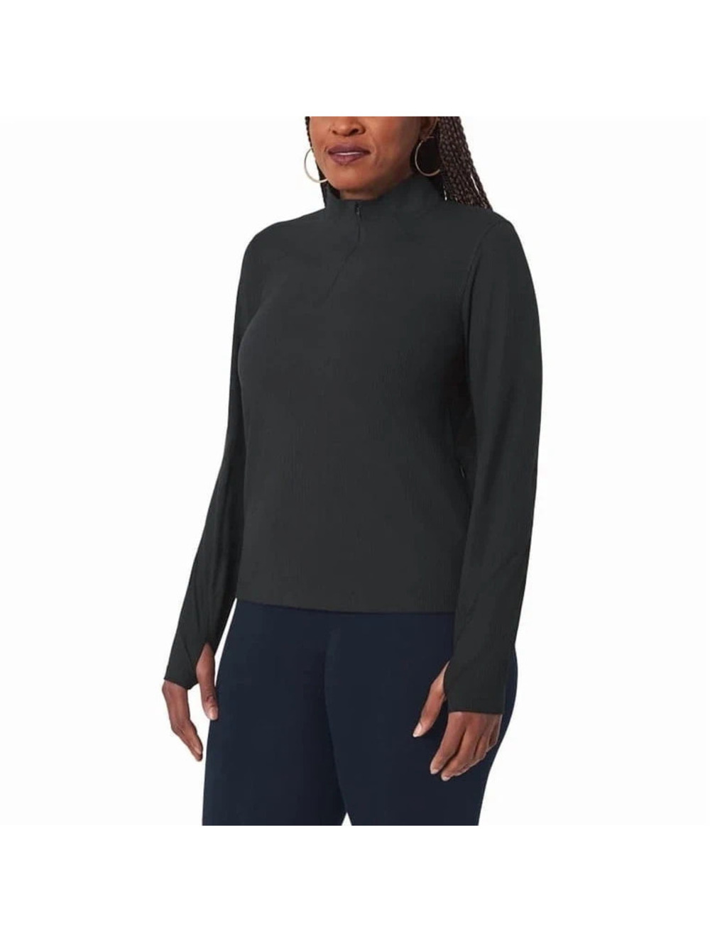 Mondetta Long Sleeve Activewear Pullover 1/2 Zip Thumb Holes Med #459